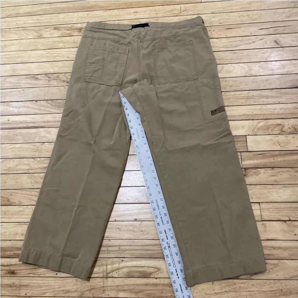 PRANA Brown Twill Carpenter Pants Mens XL Made USA Wide Belted Outdoor 38x28